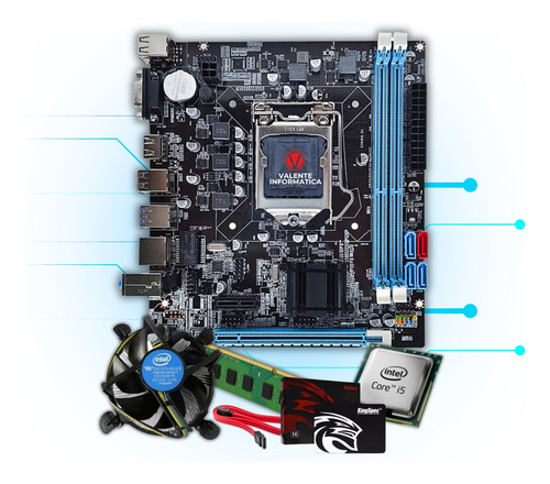 Kit I5 3470 + Placa H61 1155 + 16 Gb Ddr3 + Ssd 240 Gb