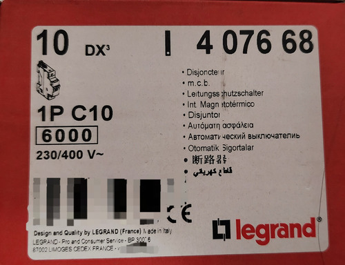 Interruptor Automatico 1p 10a 10ka Curv C Ref 407668 Legrand