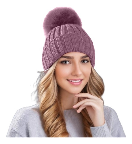 Gorro De Lana Forrado Con Chiporro Mujer Otoño Invierno 