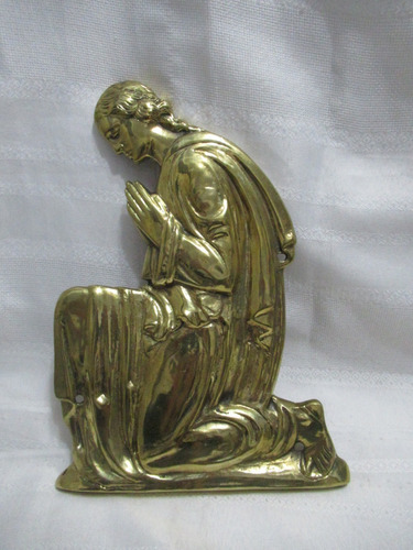 Figura Decorativa Ángel De La Guarda Rezando Bronce Art Deco