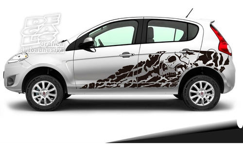 Calco Fiat Palio Nuevo Skull Decoracion Calavera Juego