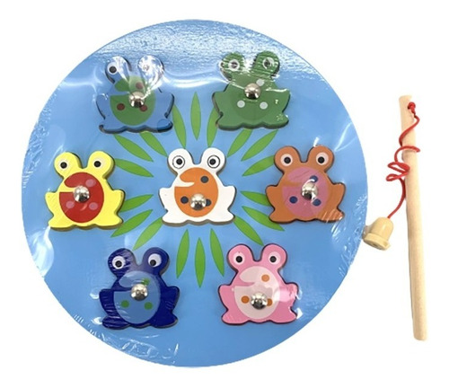  Juego De Pesca Madera Niños Magnetico Didactico Infantil 