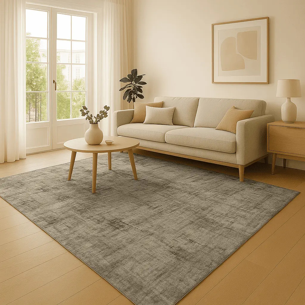Tapete Sala Quarto Grande 200x150 Algodão Antiderrapante Branco E Cinza Encantalar