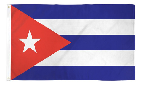 Bandera De Cuba  De 45cm X 30cm Con Soporte Plástico