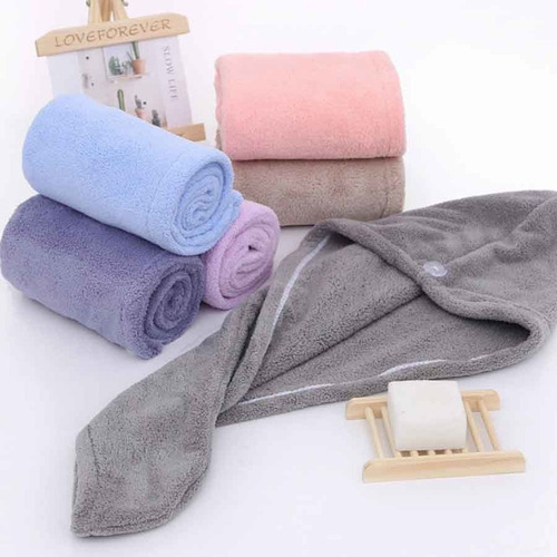 4 Toallas De Microfibra Para Secar El Cabello Gorro De Ducha