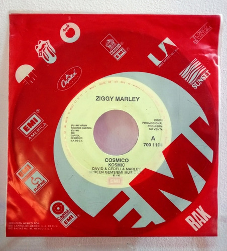 Ziggy Marley Kosmic Good Time Vinil 45 Rpm Promo Nuevo