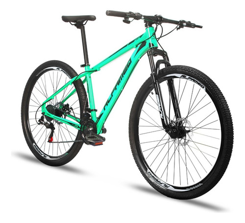 Bicicleta Aro 29 Alumínio Alfameq Atx 24v Freio Hidráulico Cor Verde Água - Preto Tamanho Do Quadro 19