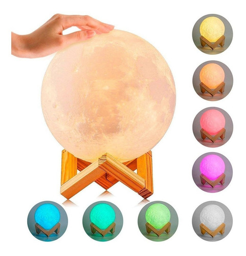 Lámpara Luna Multicolor 3d Touch
