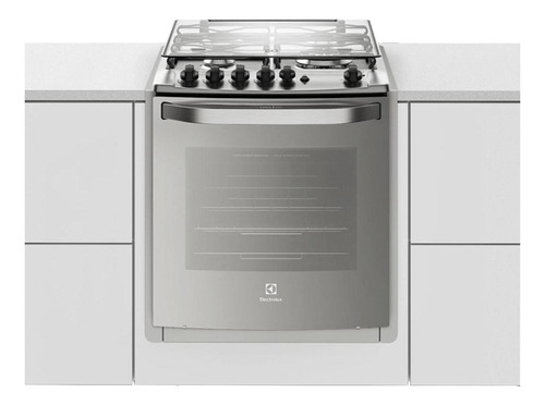 Fogão  de embutir Electrolux  56EXT a gás/elétrico 4 queimadores  prata 127V/220V porta com visor 69.5L