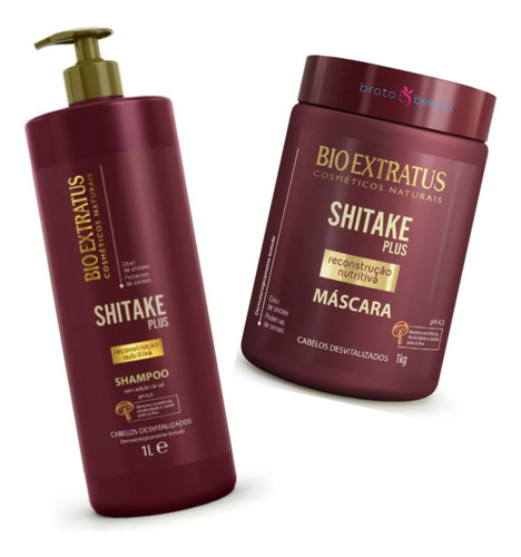 Shampoo | Máscara Shitake Plus Ação Reconstrutiva 2x1000ml/g
