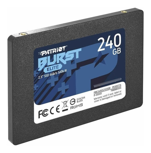 Imagen 2 de 5 de Disco Solido Ssd Patriot 240gb Burst Elite 2.5 Sata Iii Color Negro