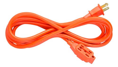 Extensión Eléctrica Uso Rudo 3 Metros Reforzada Color Naranja