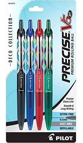 Bolígrafos De Tinta Líquida Pilot Precise V5 Rt, 4-pack