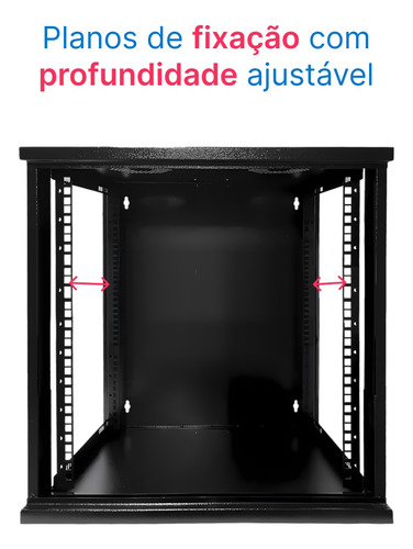 Mini Rack / Parede 19'' 10u X 570mm Desmontável Cor Preto