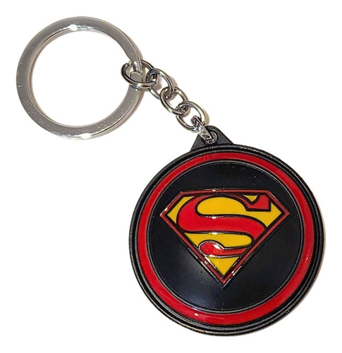 Llavero Superman Spinner Giratorio Metálico - Dc Comics Negro