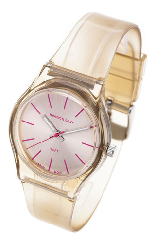 Reloj Knock Out Mujer 8472 Pal - Silicona Transparente Wr30