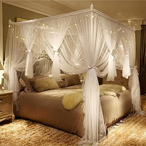 Nattey 4 Corner Poster Princess Bed Curtain Canopy Mos