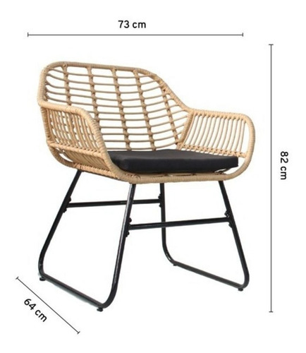 Imagen 4 de 10 de Juego Jardín Balcon Modelo Toscana Almohadon Y Mesa Cuotas
