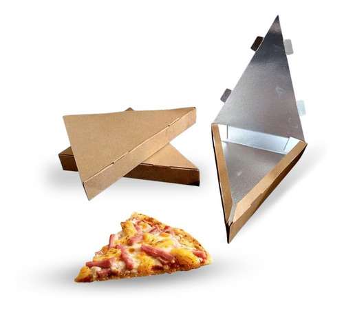 50 Caja Triangular Termica Aluminio Para Rebanada Pizza Didi