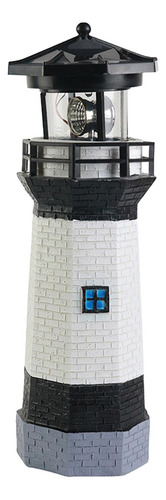 Faro Solar De Jardín Con Luz Giratoria Para Exteriores