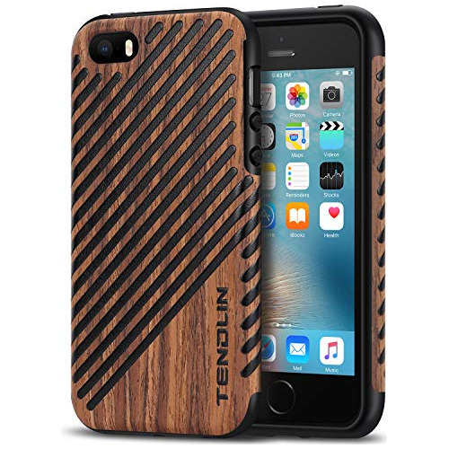 Funda Para iPhone 5s iPhone SE 2016 1st Gen Wood & Leathe-02