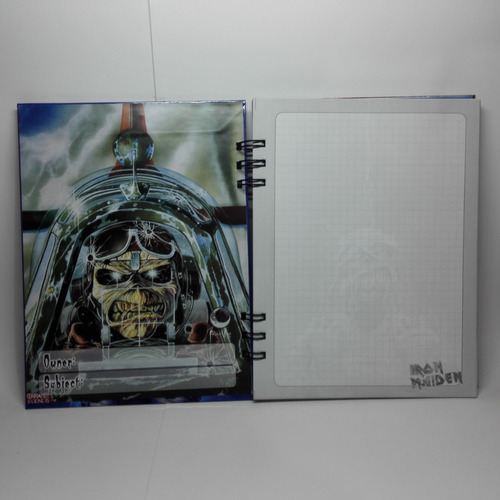 Imagen 3 de 4 de Cuaderno Iron Maiden 90 Hojas Cuadrículadas Tapas Duras