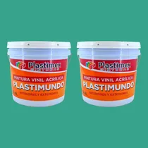Comprar 2 Pack Pintura Vinílica Plastimex Colores Color 2 Pack 4l 609 Turquesa