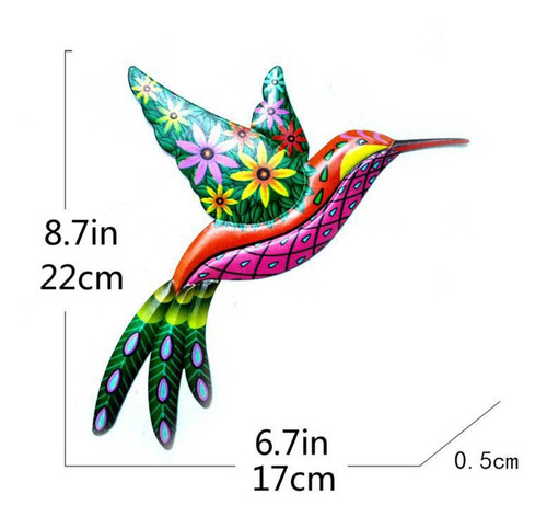 2pcs Metal Colibrí Arte De La Pared Ornamento Escultura