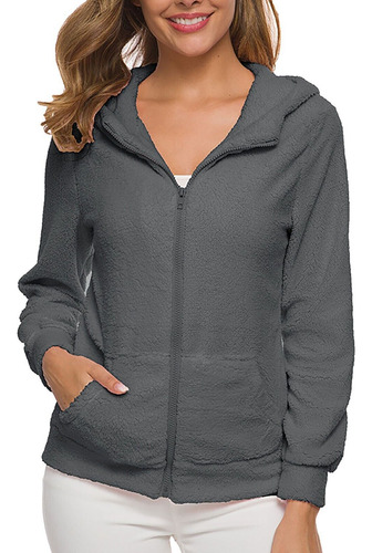 Abrigo De Piel Largo Con Capucha Para Mujer De Talla Grande