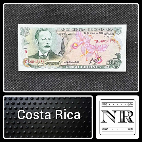 Costa Rica - 5 Colones - Año 1992 - P #236 - Caribe
