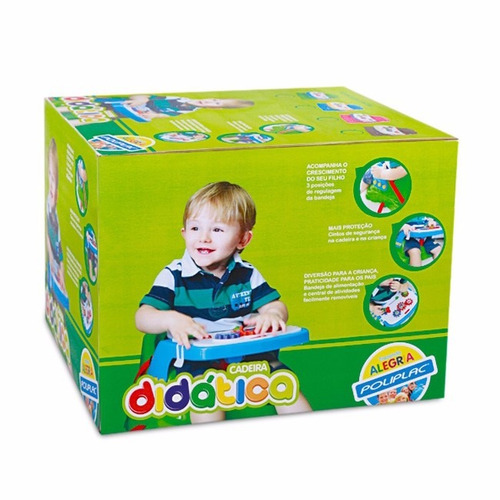Cadeira Didatica Papinha P/ Bebes Azul Frete Grátis Poliplac