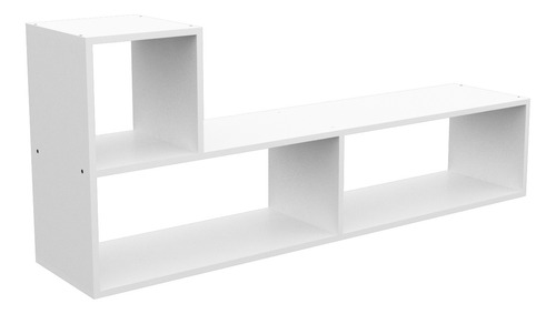 Módulo Rack En L Estantes Melamina Mosconi Mueble Tv Living 