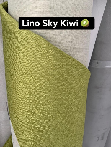 Tela Lino Verde Para Tapiceria Con Backing Metro Lineal.