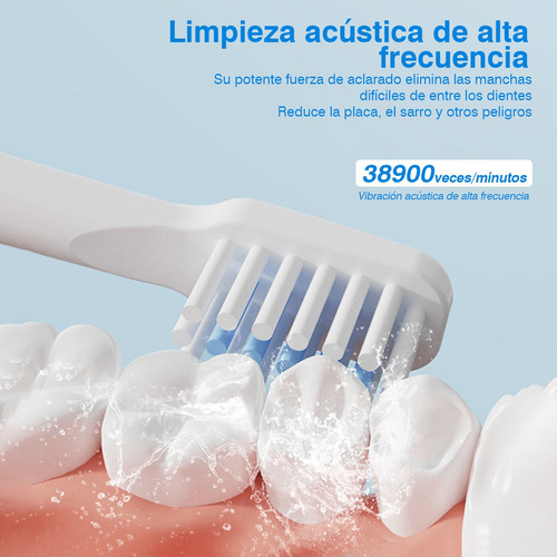 Cepillo Dental Electrico Recargable 8 Cabezales 5 Modo Blanco