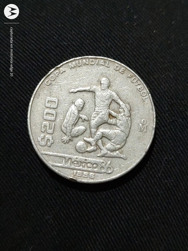 Moneda De Plata De 1986 De $200  De La Copa Mundial 