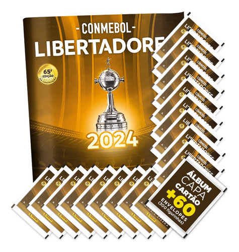 Conmebol Libertadores 2024: Álbum Capa Cartão+300 Figurinhas