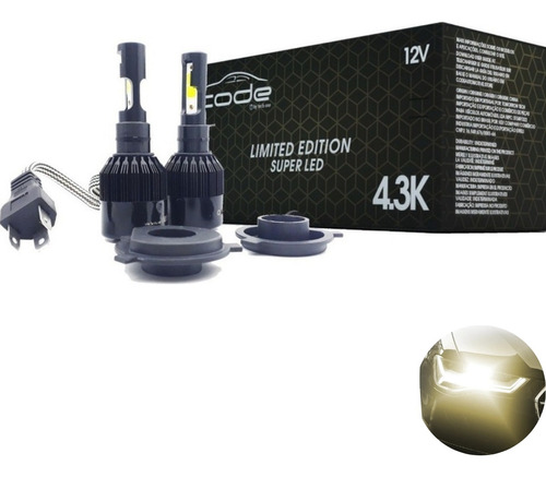 Kit Super Led 4300k Techone H1 H3 H4 H7 H8 H9 H11 Hb3 Hb4