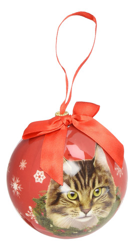 Maine Coone Gato Navidad Ornamento A Prueba De Roturas Bola