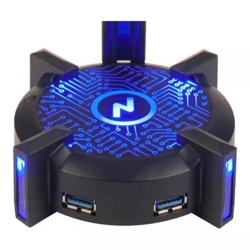 Soporte Gamer para audífonos con HUB USB y luz LED RGB