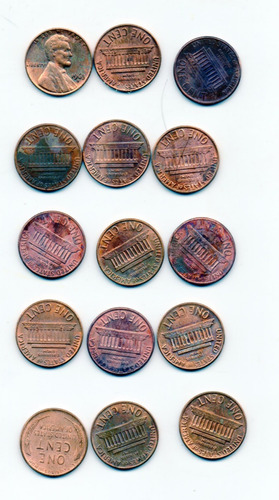 Moneda Usa  Cent  15 Piezas  D 2