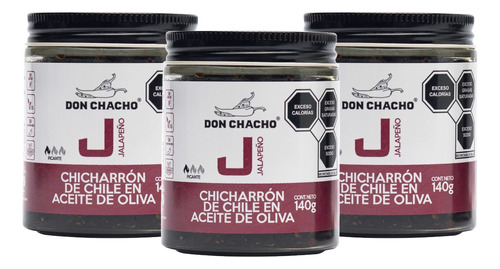 Chicharrón De Chile Jalapeño Don Chacho 3 Pack De 140 Gr C/u