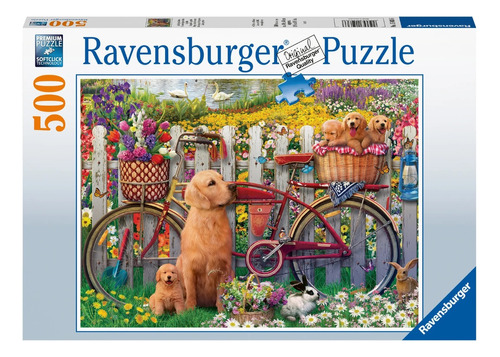 Puzzle Lindos Perros En El Jardin 500 Piezas- Ravensburger
