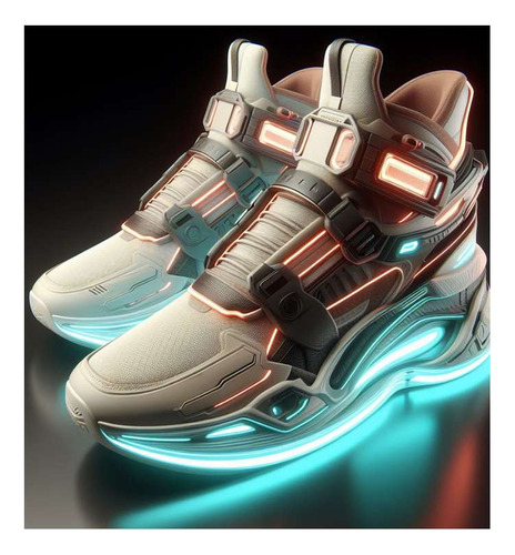 Vinilo 100x100cm Zapatilla Futurista Sneakers Shoes Deco M4