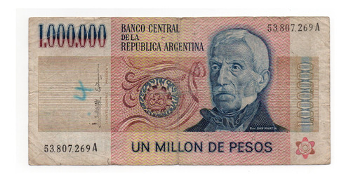 Argentina Billete 1000000 Pesos Ley 1 Millon Bottero 2514