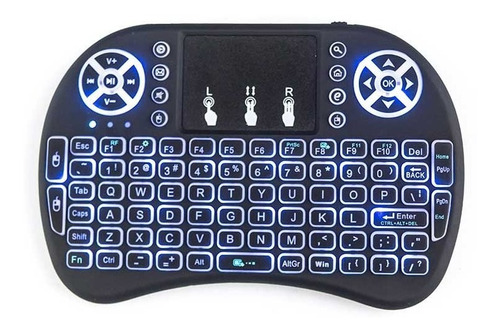 Teclado Inalámbrico Control Mouse Android Tv Iluminado Mli