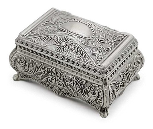 Joyero - Aveson Rectangle Antique Metal Jewelry Box Trinket 