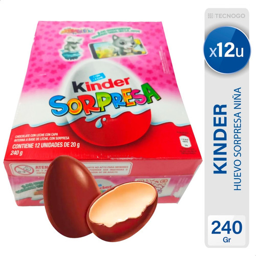 Kinder Sorpresa huevo de chocolate caja 12 unidades
