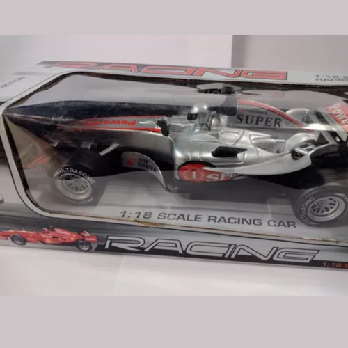 Juguete Auto F1 A Escala 1:18 Con Luces Y Sonido De Fricción Gris