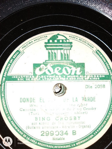 Pasta Bing Crosby Orquesta Odeon C115