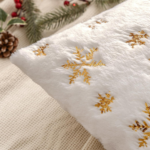 Emema Set Of 2 Christmas Snowflake Decorative Show Pillow Co